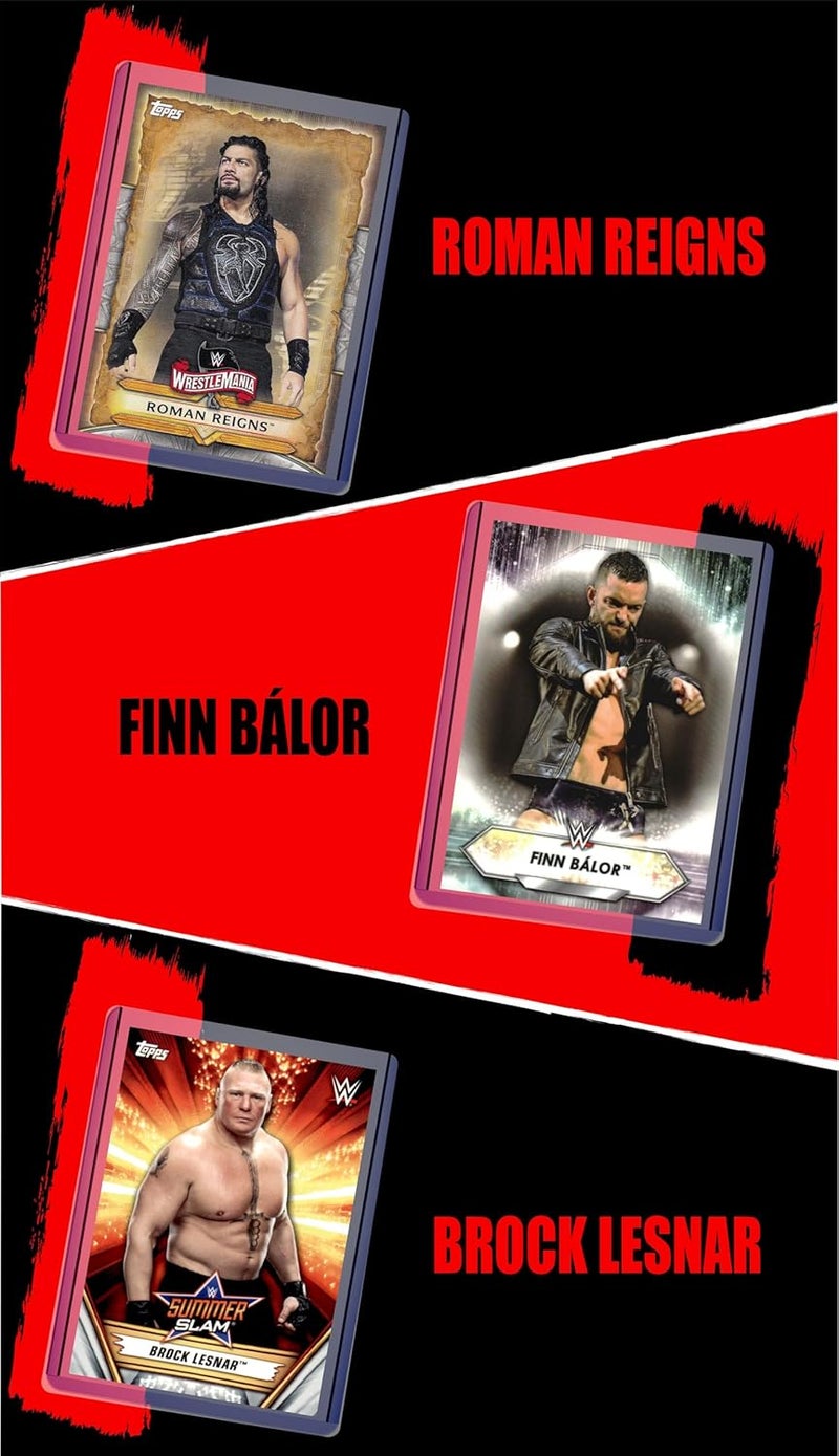 Chaser Wrestling Cards: Roman Reigns, Finn Balor, Brock Lesnar, Randy Orton, Seth Rollins, Rey Mysterio, The Miz, Sheamus, and Dolph Ziggler WWE Superstars Card (9) Gift Pack - Image 2
